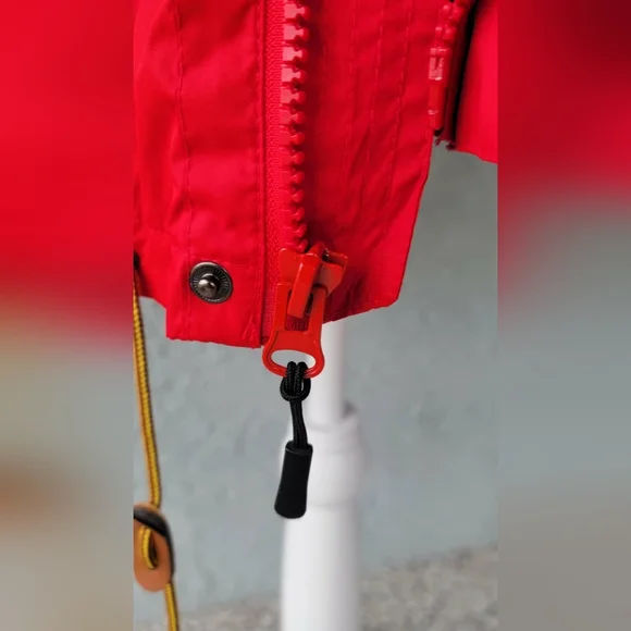 U.S. Polo Assn Red Hooded Windbreaker Jacket Lightweight Zip Snap Women’s Size L - Picture 6 of 15